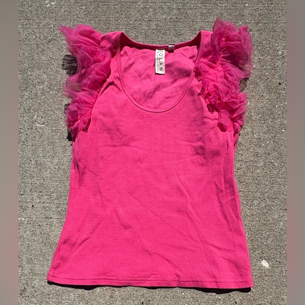 Dolan | Hot Pink | Kids | Tank Top | Ruffle Sleeves | Size Small